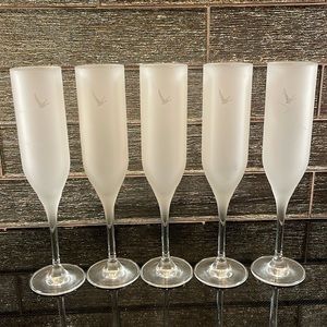 Grey Goose Frosted Champagne Glasses Flute Set Wine Glass Cocktail Promo Only